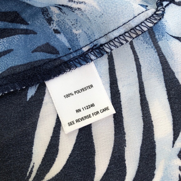 Sami & Jo Sheer Blue White Top Blouse  Size XL - Picture 6 of 6